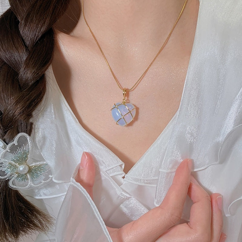 Fashion Moonstone Necklace For Cartoon Princess Love